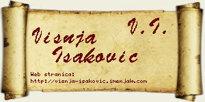 Višnja Isaković vizit kartica